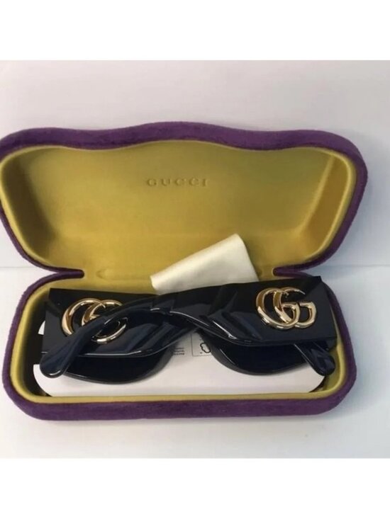 New- ? Original  Gucci GG0810S 001 Oval Quilted Thick Rim sunglasse main image 11